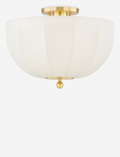 a ceiling light with a white glass shade