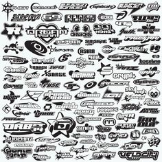 a large collection of different types of stickers