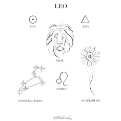 the leo zodiac symbols are shown in black and white