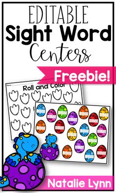 the editable sight word centers for preschool and pre - school students to practice their spelling skills