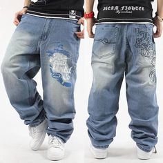 Pantalones Y2k Hombre, Street Wear Jeans, Estilo Drip, Drip Wallpaper, Punk Trousers, Wishlist Clothes, Loose Streetwear, Hip Hop Shoes, Pantalon Baggy