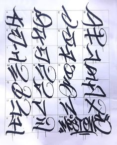 some type of graffiti written on a piece of paper with numbers and letters in it