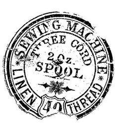 an old stamp with the words sewing machine co, written in black ink on a white background