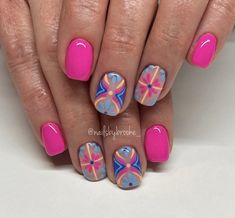 Nail Shapes Square, Nail Board, Summer Gel Nails, Finger Nails, Summery Nails, Striped Nails, Blue Nail, Festival Nails, Nail Length