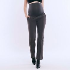 Embrace your journey into motherhood with style, comfort and confidence in theses women's pants from Motherhood. Click this MATERNITY & NURSING GUIDE to find the perfect fit and more! FEATURES Stretchy woven construction Full belly panel for support No closure - pull-on styling 2 Faux back pockets UnlinedFIT & SIZING High rise sits below the natural waistline Fitted through the hip and thigh Slim straight leg opening 28-in. inseam length 10-in. leg openingFABRIC & CARE Rayon, nylon, spandex Mach Maternity Nursing, Motherhood Maternity, Bottom Clothes, Work Pants, Bottoms Pants, Women's Pants, Fabric Care, Gender Female, Age Group