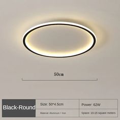 an image of a ceiling light with measurements