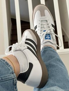 #samba #sneakers #adidasshoeswomen #adidas #trendy #anklet #anklets 2025 Wishlist, Sneakers Aesthetic, Samba Sneakers, Kd Sneakers, Aesthetic Street, Adidas Sambas, Shoe Nails, Adidas Shoes Women