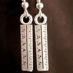 Thoughtful Cute Earrings For Special, Dedicated Teachers. Earrings Color, Cute Earrings, Ruler, Jewelry Earrings, Women Jewelry, Silver, Women Shopping, Color