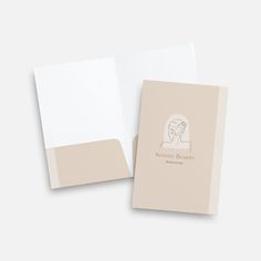 the front and back of a white envelope with a woman's face on it