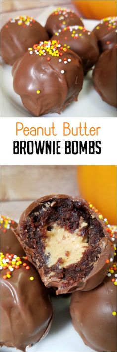 Peanut Butter Brownie Bombs by Rumbly in my Tumbly Brownie Peanut Butter, Peanut Butter Brownie, Resep Brownies, Peanut Butter Desserts, Peanut Butter Brownies, Oreo Dessert, Peanut Butter Recipes, Cookies Recipes