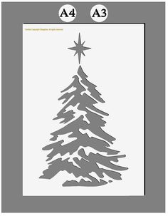 a christmas tree cutout with the shape of a star on top, and an image of