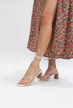 - Wrap Heel. - No Half Sizes, Size Up. Tie Sandals, Ankle Tie Sandals, Wrap Heels, Sandals, Heels