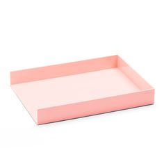 a pink rectangular tray on a white background