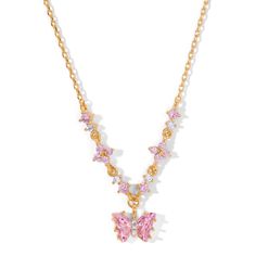 in stock Love Butterfly, Butterfly Necklace Gold, Crystal Set, Necklace Online, Pink Butterfly, Butterfly Necklace, Love Necklace, Baby Pink, Stones And Crystals