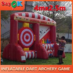 an inflatable dart archery game for kids