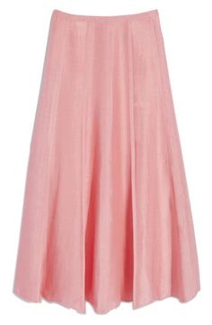 This elevated midi skirt is crafted from a silk-enriched blend and designed with vertical panels for a flared silhouette. 51% linen, 18% lyocell, 16% silk, 15% polyester Machine wash, tumble dry Imported Embellished Midi Skirt, Latest Skirts, Animal Print Skirt, Paneled Skirt, Wrap Maxi Skirt, Satin Midi Skirt, White Caps, Slip Skirt, White Skirts