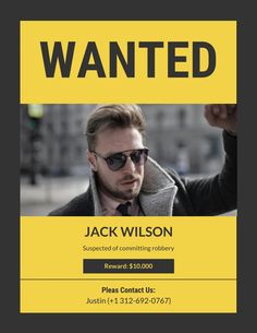 Unleash your creativity! Design your unique Black and Yellow Square Wanted Poster now. Add Text, Bold Colors, The Black