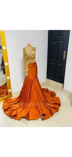 Luxuriöses Gebranntes Orange Kleid Burnt Orange Prom Dress, Luxury Prom Dress, Prom Dress African, Orange Prom Dress, African Prom Dress, Orange Prom Dresses, African Prom Dresses, Dress Luxury, Burnt Orange Dress