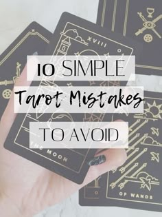 three tarot cards with text overlay that reads 10 simple tarot tricks to avoid