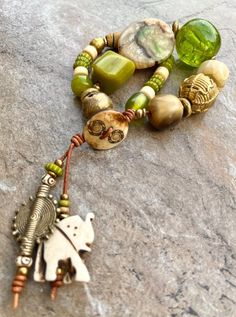 Lime Boho Bracelet African Tribal Beads and Vintage Resin  | eBay Boho Chic Jewelry, Earrings Inspiration, Handcrafted Artisan Jewelry, Boho Bracelet, Trade Beads, Chic Jewelry, Boho Bracelets, Bracelets And Charms, Bracelet Designs