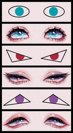 an image of different colored eyes