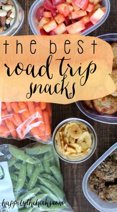 the best road trip snacks are packed in plastic containers and ready to be picked up