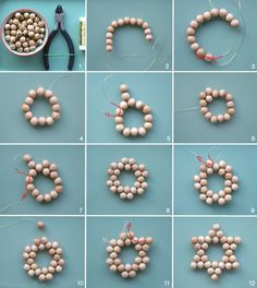 step by step instructions on how to make a bead wreath