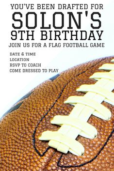 an image of a football birthday party card