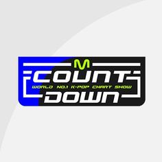 the logo for e - count's down is shown in blue, green and white