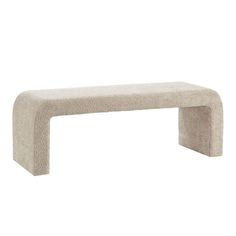 a bench made out of concrete on a white background