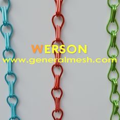 three different colors of chain link on a white background with the words version below it