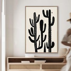 Saguaro Cactus Wall Art With Contemporary, Minimalist Black and Cream Block Print Style, Showcases Desert Cacti as Modern, Luxurious Art. - Etsy Southwestern Wall Art, Cactus Art Print, Popular Artwork, Cactus Wall, Cactus Gifts, Cactus Painting, Texas Art, Mexico Art, Cactus Wall Art