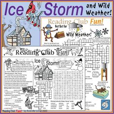 an ice storm and wild weather crossword puzzle game for kids to learn how to use it