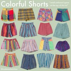 Vacation Dadcore Outfits, Vintage Beach Outfit, Moda Ulzzang, Colorful Shorts, Look Retro, 90s Fashion Outfits, Cooler Look