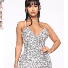 It's A Beautiful Dress. Never Worn. Call Me Princess, Fashion Nova Models, Fashion Nova Dress, Sequin Mini, Silver Dress, Curve Dresses, Sequin Mini Dress, Red Mini Dress, Stretch Dress