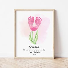 Grandma Keepsake Gifts | My Love For You Grows Everyday | Ollie + Hank Baby Footprint Crafts, Baby Art Crafts, Hand Print Tree, Baby Footprint Art, Grandma Crafts, Grandparents Day Crafts, Newborn Art, Footprint Craft, Keepsake Crafts