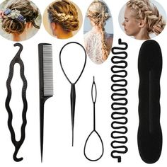 Made of resin, feel good, do not hurt the scalp, do not hurt the hair Color: Black. French Twist Braids, Bun Maker Hairstyles, Hair Loop, Hair Accessories Bun, Hair Braiding Tool, Fashion French, Hair Bun Maker, Hair Braider, Magic Hair