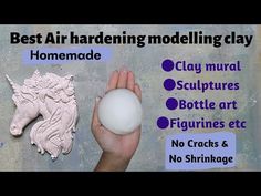 a hand holding an egg next to a clay horse head and the words best air hardening modeling clay