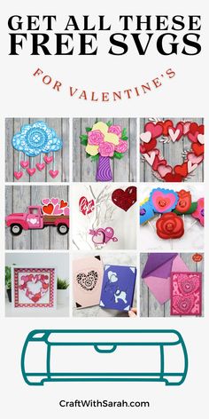 valentine's day crafts for kids to make with the free svg files from craftwithshark com