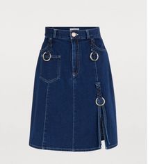 Brand New Braided Denim Skirt, Bought It From Farfetch High Waisted Skirt Denim, Jean Skirt Nordstrom, Luxury Denim Skirt, Cheap High Waist Pleated Denim Skirt, Cheap Denim Skirt, Denim Skirts For Women Short, Dinem Skirts, Black Skirt Outfit Summer, Denim Skirts Online