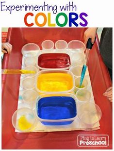 an experiment with colors for kids to use in their homeschool activities, such as painting and coloring