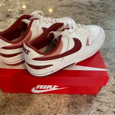 Gorgeous New Pair Of Nikes, Unopened, Still In Box- A Present That's Not Needed :) White And Red Nike Shoes, Functional Red Nike Sneakers, Nike Red Training Sneakers, Red Non-slip Nike Sneakers, Nike Gamma Force, Red Nike Training Sneakers, Pink Nike Shoes, Pink Nikes, A Present