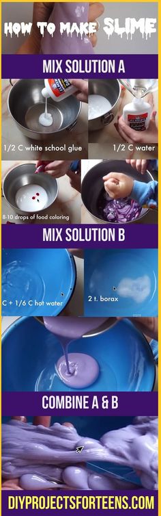 how to make slime mix solution for the body and mind - info poster with instructions