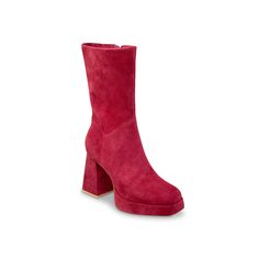 Charles David-Verity Boot Touch up your look with some funky fresh style when you slip into the Verity boot from Charles David. Crafted from suede, this platform boot sports a chunky heel and square toe for a mod feel. Click here for Boot Measuring Guide. Red Suede Boots, Charles David, Red Suede, Platform Boots, Chunky Heel, Touch Up, Boot Shop, Suede Boots, Deep Red