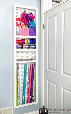 the door is open to reveal a craft room