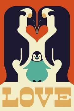 an image of two birds with the word love