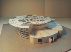 a model of a circular building with stairs