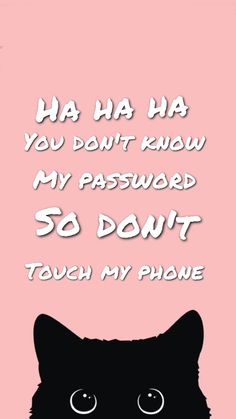 a black cat with the caption you don't know my passed so don't touch my phone