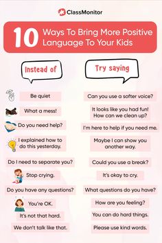 the 10 ways to bring more positive language to your kids