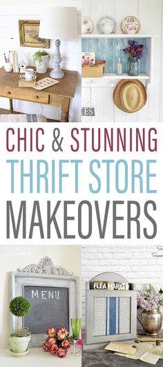 the cover of chic and stunning thrift store makeovers